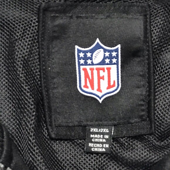 NFL Raiders Mesh Lined Track Jacket Size 2XL Black - Picture 4 of 8